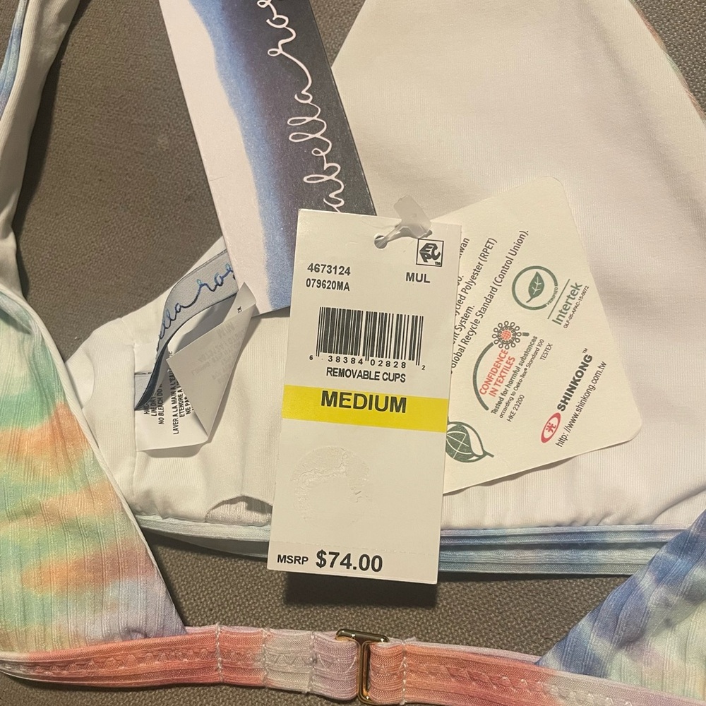 🌈 Isabella Rose multi-color Tie-Dye Bikini Top NWT – size Medium - Picture 2 of 7